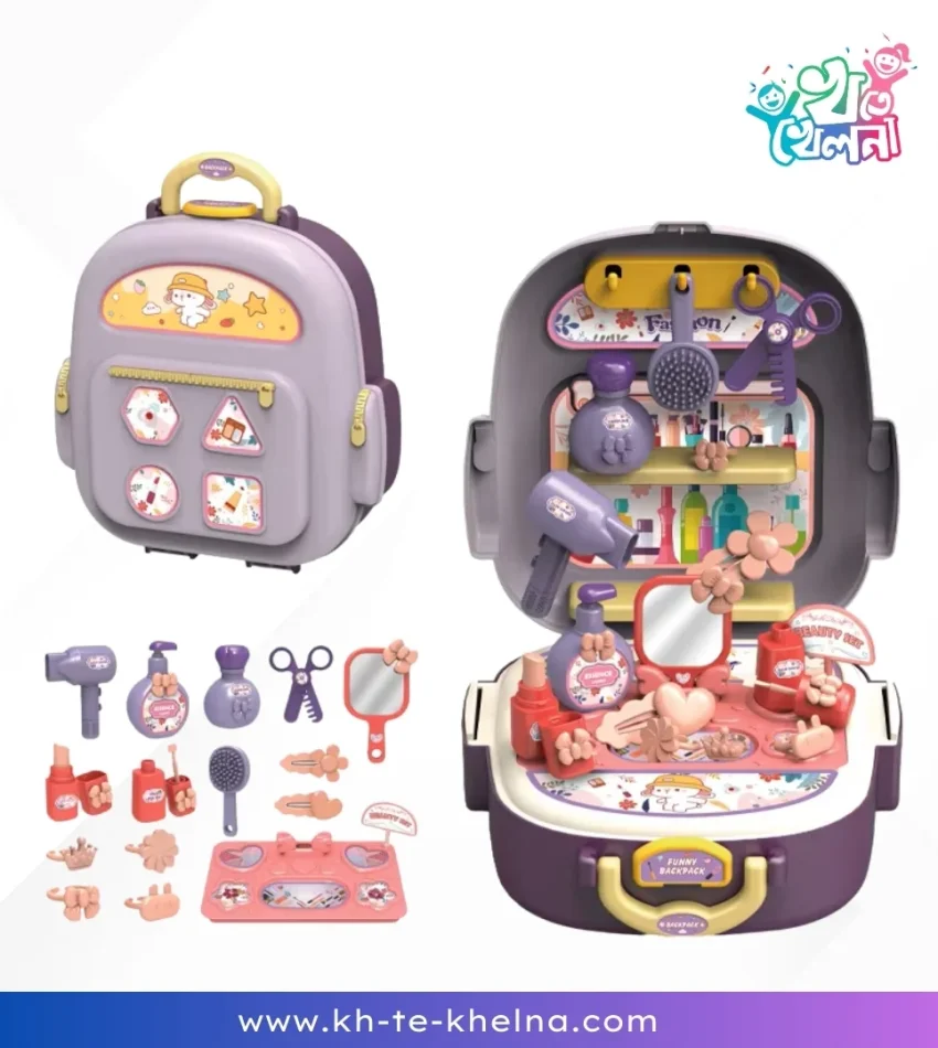 2-in-1 Mini Backpack Role Play Beauty Kit for Girls